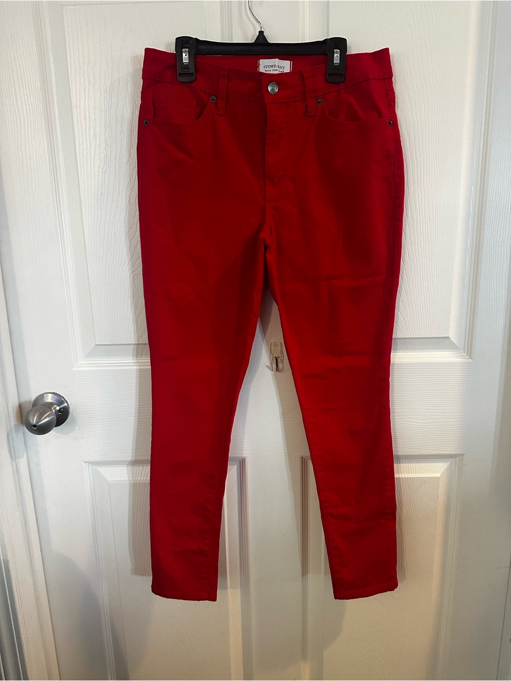 crown & ivy Red Skinny Jeans - Sleek Five-Pocket Fit
